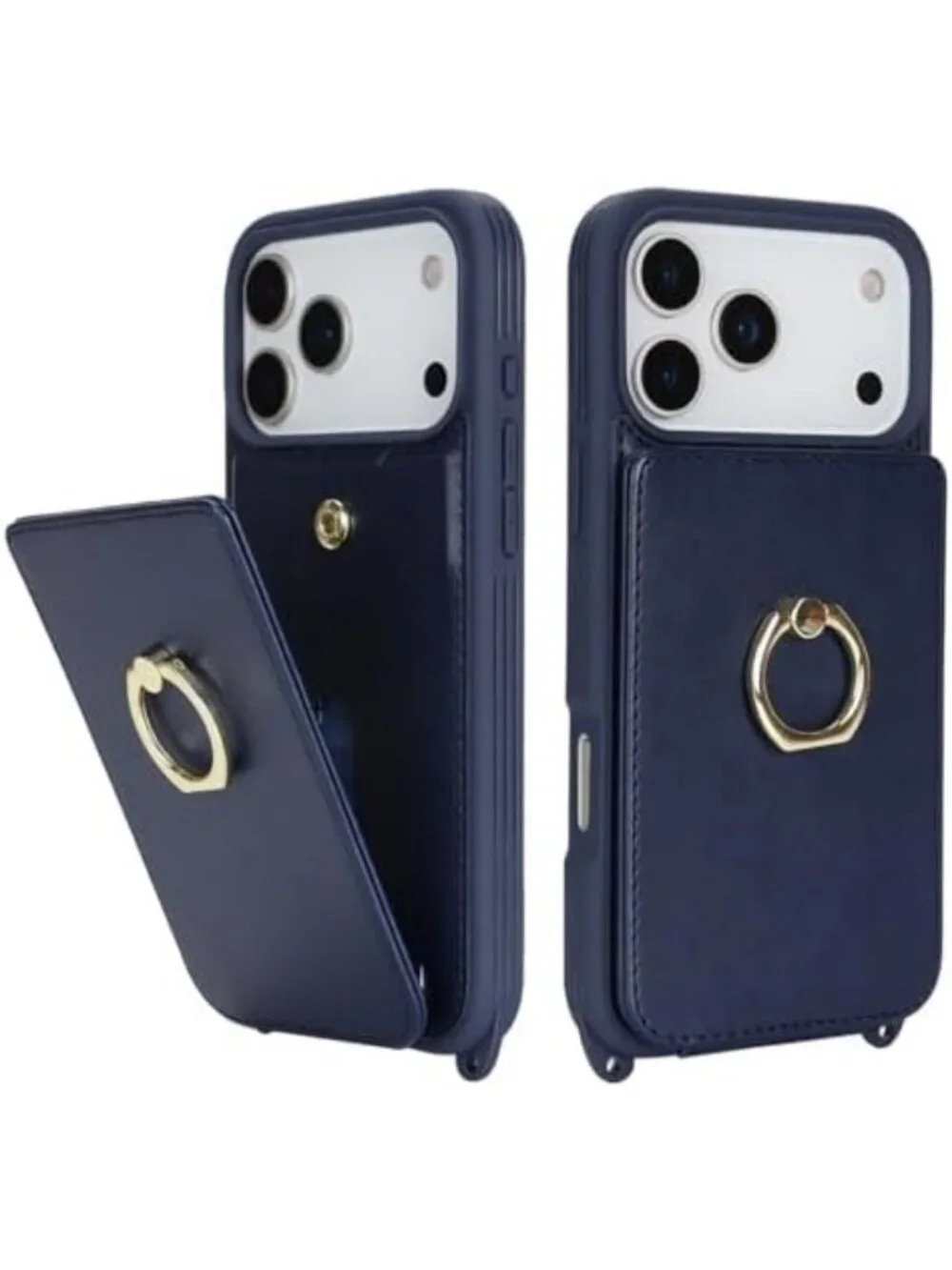 Stylish Dark Blue Crossbody Wallet Case for iPhone 17 Pro with Adjustable Strap